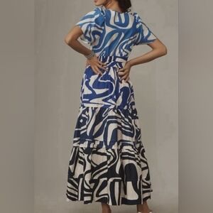 ANTHROPOLOGIE Printed The Somerset Boho A-Line Maxi Dress w/Pockets